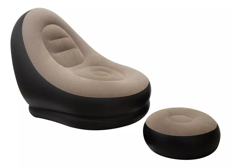 SILLÓN INFLABLE PORTATIL CON REPOSAPIÉS