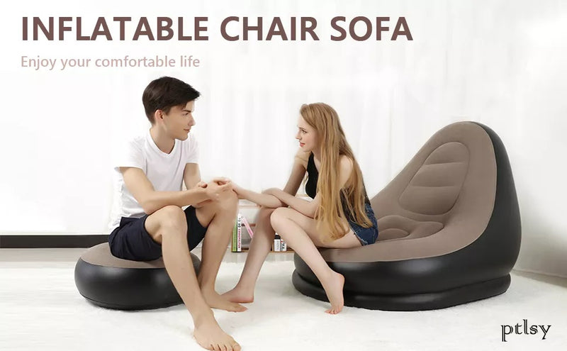 SILLÓN INFLABLE PORTATIL CON REPOSAPIÉS